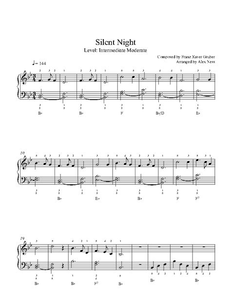 Silent Night For Late Intermediate Flute And Piano